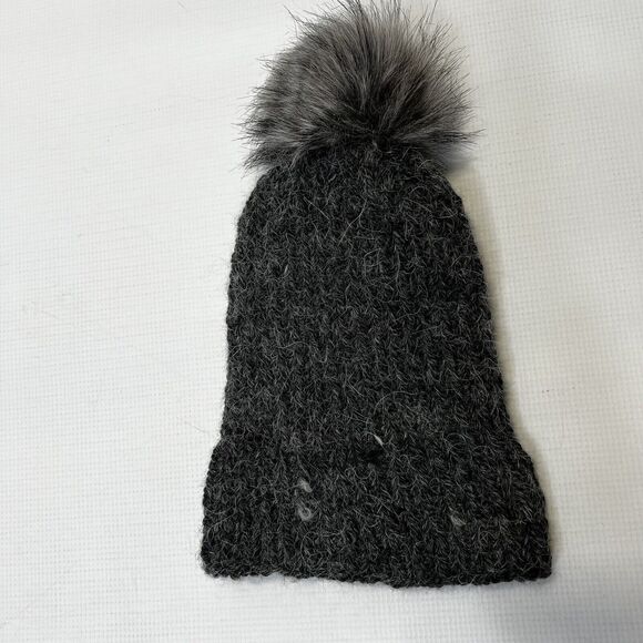 Women’s Knit Ribbed Cuff Hat Pom Beanie Light Gray - Picture 5 of 6